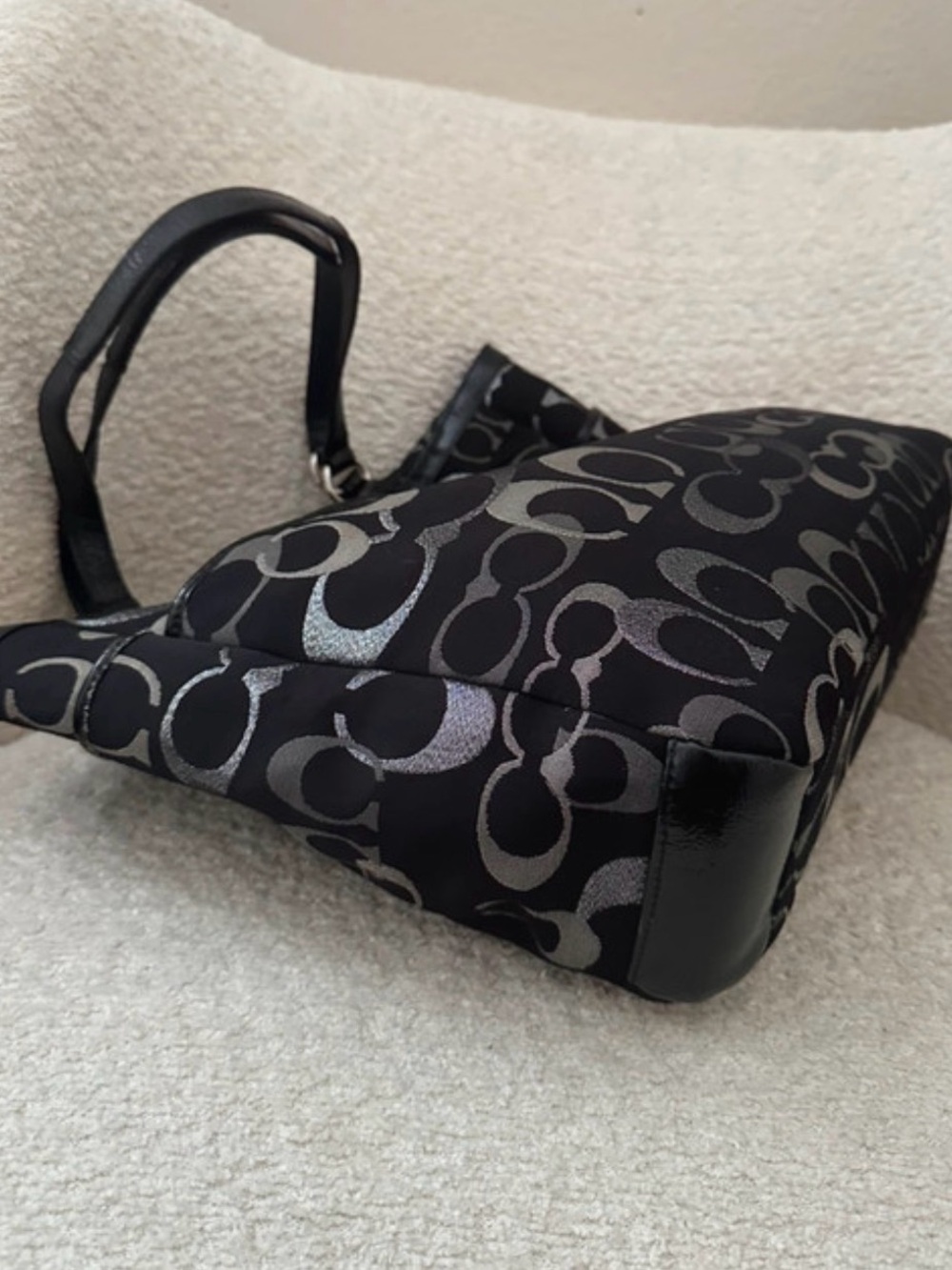Coach Black and Silver Signature Tote - Picture 4 of 8